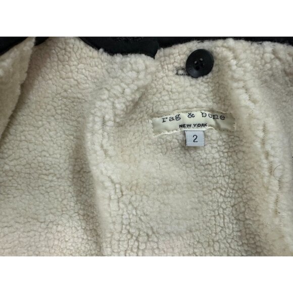 Rag & Bone Henry 100% Wool lined sherpa Coat Jacket size 2 color Grey NWT $545 - Picture 3 of 5